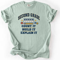 Second Grade Count It Build It Explain It Tee in Bay