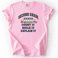 Second Grade Count It Build It Explain It Tee in Blossom