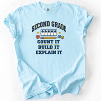 Second Grade Count It Build It Explain It Tee in Chambray