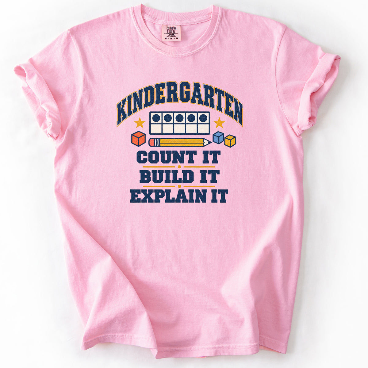 Kindergarten Count It Build It Explain It Tee in Blossom