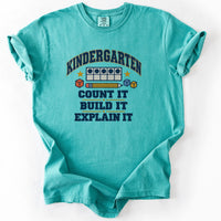 Kindergarten Count It Build It Explain It Tee in Seafoam