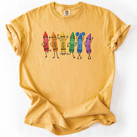 Crayon Crew Color Parade Tee in Mustard