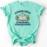Kindergarten Good Books Good Questions Tee in Island Reef