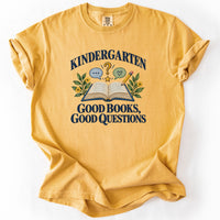 Kindergarten Good Books Good Questions Tee in Mustard
