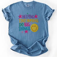 Helping Tiny Humans Do Big Things Tee in Blue Jean