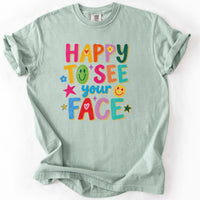 Happy To See Your Face Tee in Bay