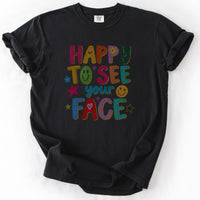Happy To See Your Face Tee in Black