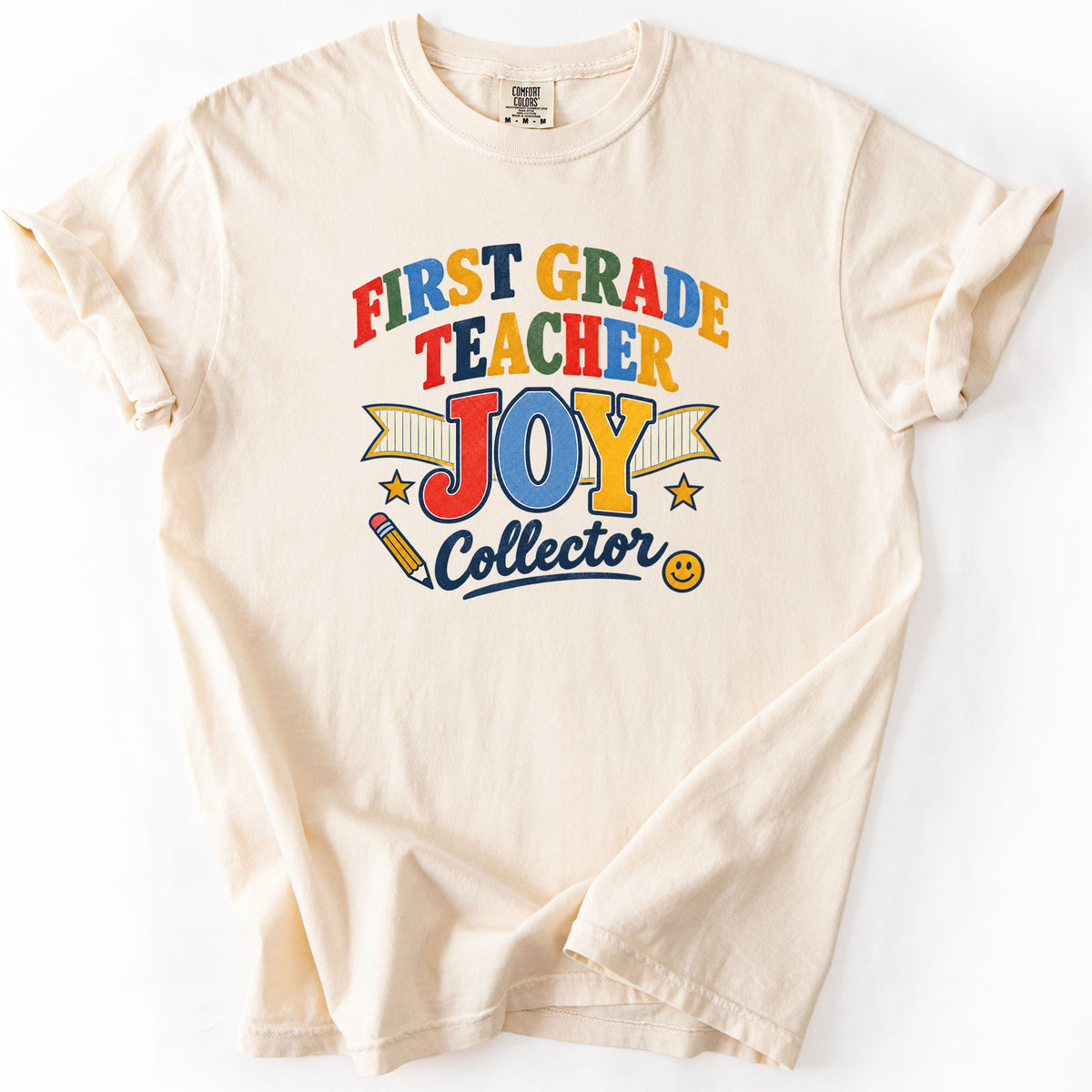 First Grade Teacher Joy Collector Tee in Ivory