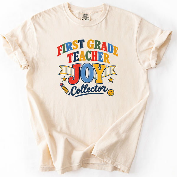 First Grade Teacher Joy Collector Tee in Ivory