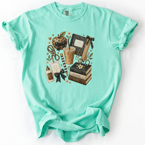 Teach Inspire Love Flat Lay Tee in Island Reef