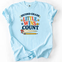 Second Grade Little Wins Count Tee in Chambray