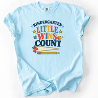 Kindergarten Little Wins Count Tee in Chambray
