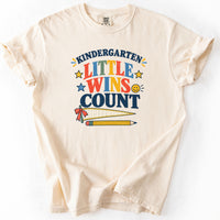 Kindergarten Little Wins Count Tee in Ivory