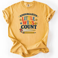 Kindergarten Little Wins Count Tee in Mustard
