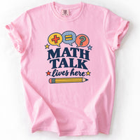 Math Talk Lives Here Tee in Blossom