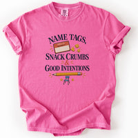 Name Tags Snack Crumbs and Good Intentions Tee in Crunchberry