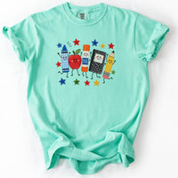 Happy School Supplies Crew Tee in Island Reef