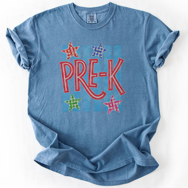 Pre-K Preppy Stripe Tee in Blue Jean