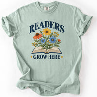 Readers Grow Here Tee in Bay