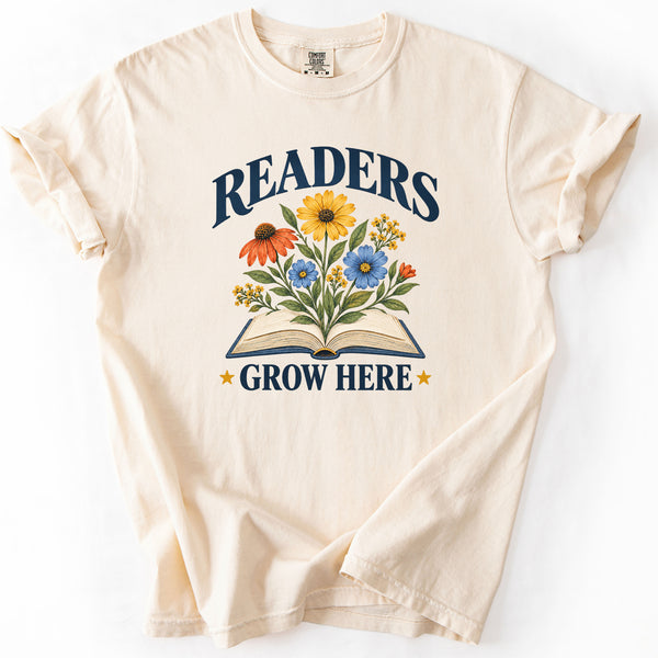 Readers Grow Here Tee in Ivory