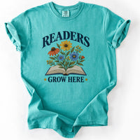 Readers Grow Here Tee in Seafoam