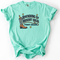 Rounding Up Bright Ideas First Grade Tee in Island Reef