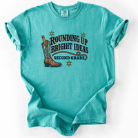 Rounding Up Bright Ideas Second Grade Tee in Seafoam