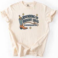 Rounding Up Bright Ideas Kindergarten Tee in Ivory