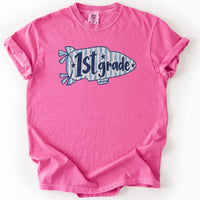First Grade Preppy Pennant Tee in Crunchberry
