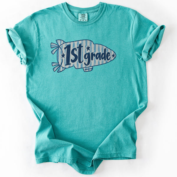First Grade Preppy Pennant Tee in Seafoam