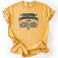 Teaching Kindergarten With Color Tee in Mustard