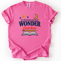 Kindergarten Wonder Lives Here Tee in Crunchberry