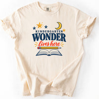 Kindergarten Wonder Lives Here Tee in Ivory