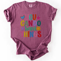 You Can Do Hard Things Tee in Berry