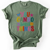 You Can Do Hard Things Tee in Moss