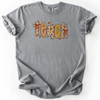 Teach Fall Pattern Tee in Grey