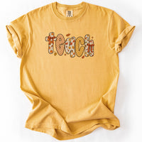 Teach Fall Pattern Tee in Mustard