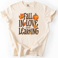 Fall In Love With Learning Tee in Ivory