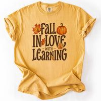 Fall In Love With Learning Tee in Mustard