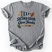Second Grade Gives Thanks Tee in Grey