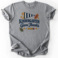 Kindergarten Gives Thanks Tee in Grey