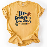 Kindergarten Gives Thanks Tee in Mustard