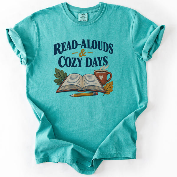 Read-Alouds and Cozy Days Tee in Seafoam