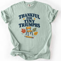 Thankful For Tiny Triumphs Tee in Bay