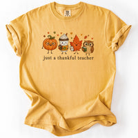 Just A Thankful Teacher Tee in Mustard