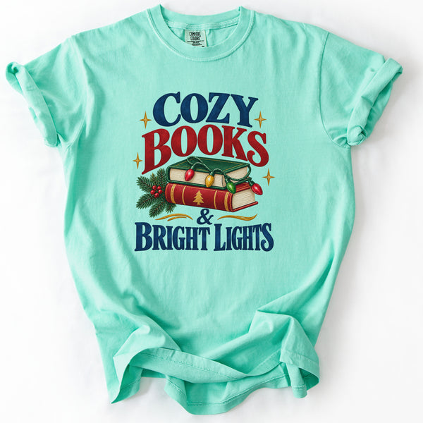 Cozy Books and Bright Lights Tee in Island Reef
