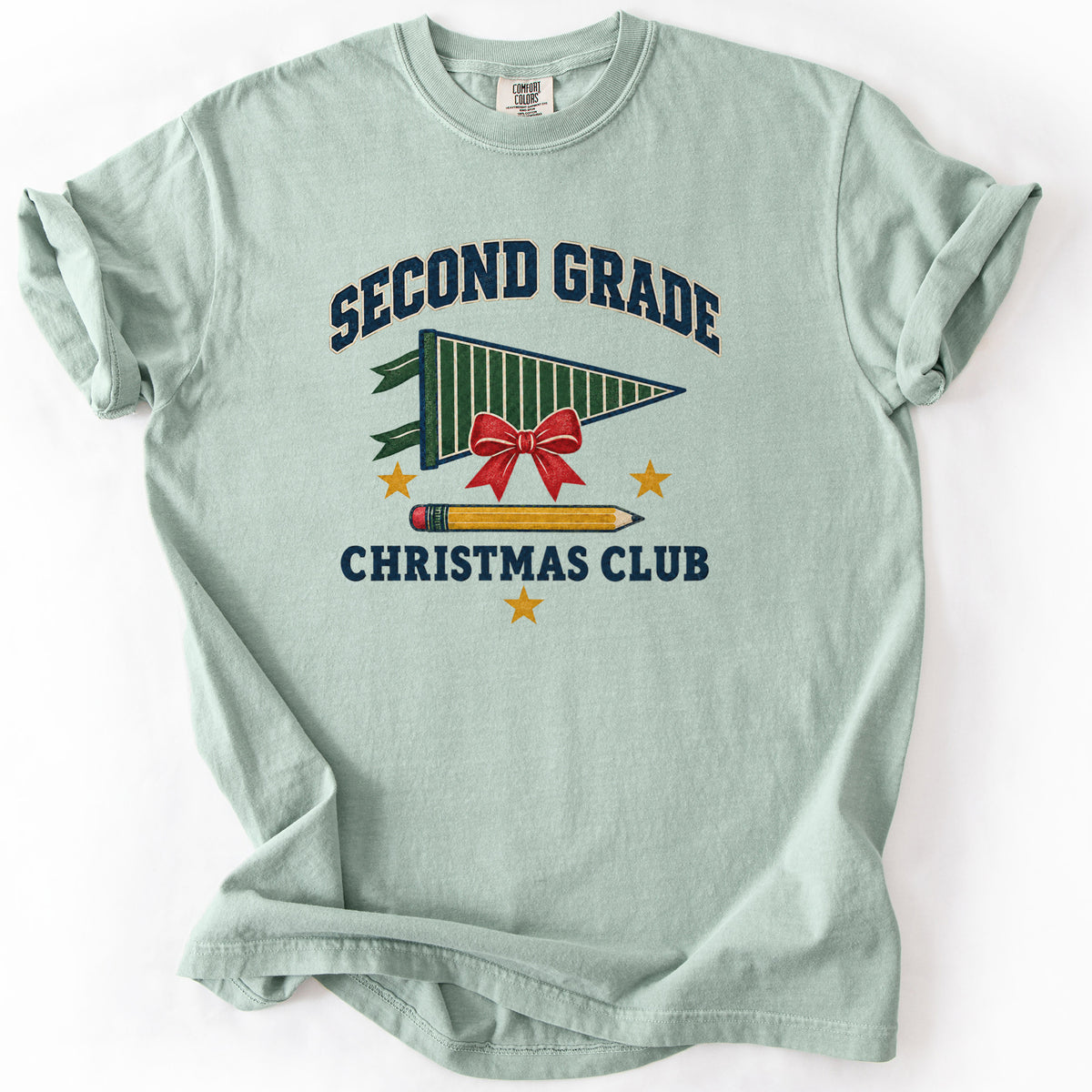 Second Grade Christmas Club Tee in Bay