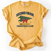 Second Grade Christmas Club Tee in Mustard