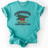 Kindergarten Christmas Club Tee in Seafoam