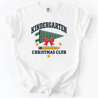 Kindergarten Christmas Club Tee in White